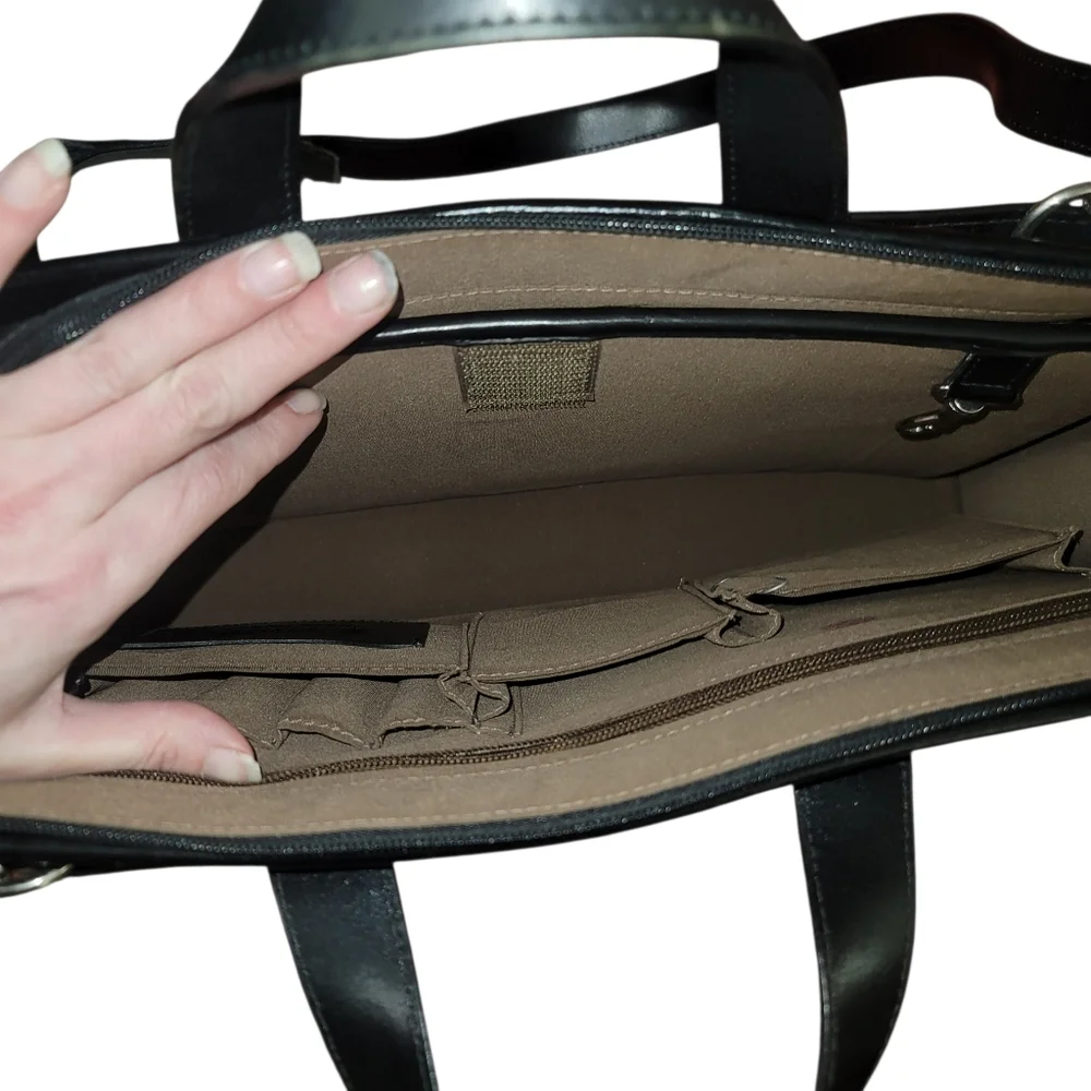 Jack Georges Milano Leather Laptop Business Case Black